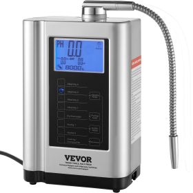 VEVOR Alkaline Water Ionizer Machine, pH 3.5-10.5 Alkaline Acidic Hydrogen Water Purifier, 7 Water Settings Home Filtration System, Up to -550mV